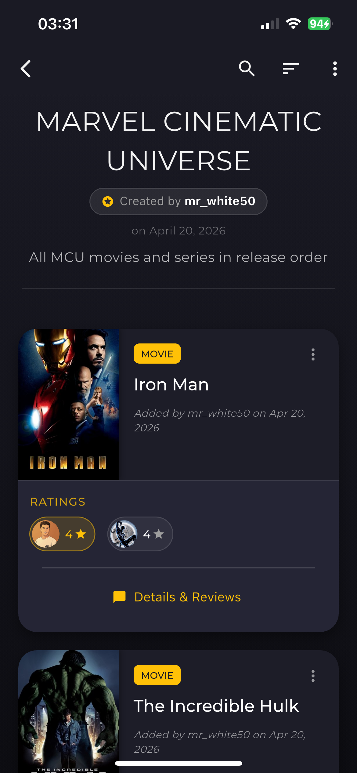 Collection Screen